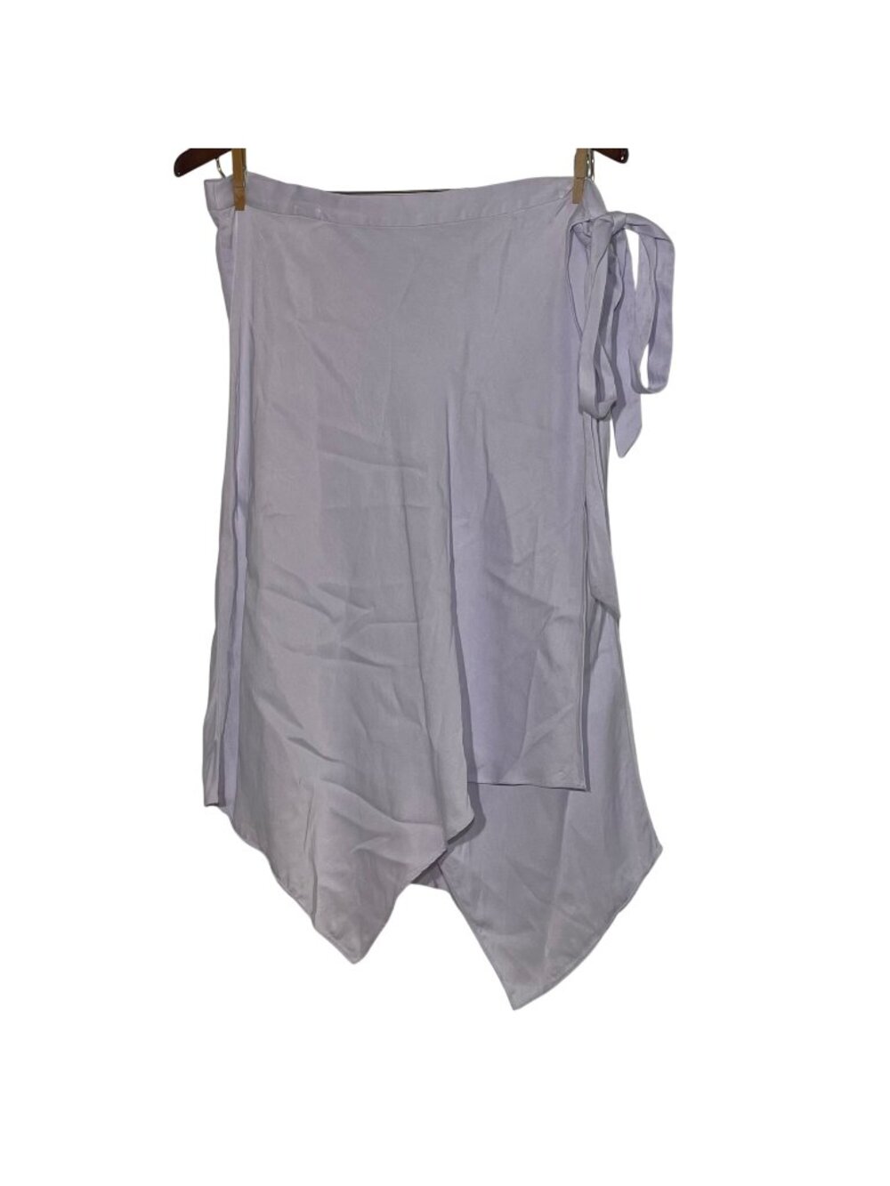 Anthropologie Sharkbite Hem Wrap Midi Skirt Sz XL Asymmetrical Lavender Viscose